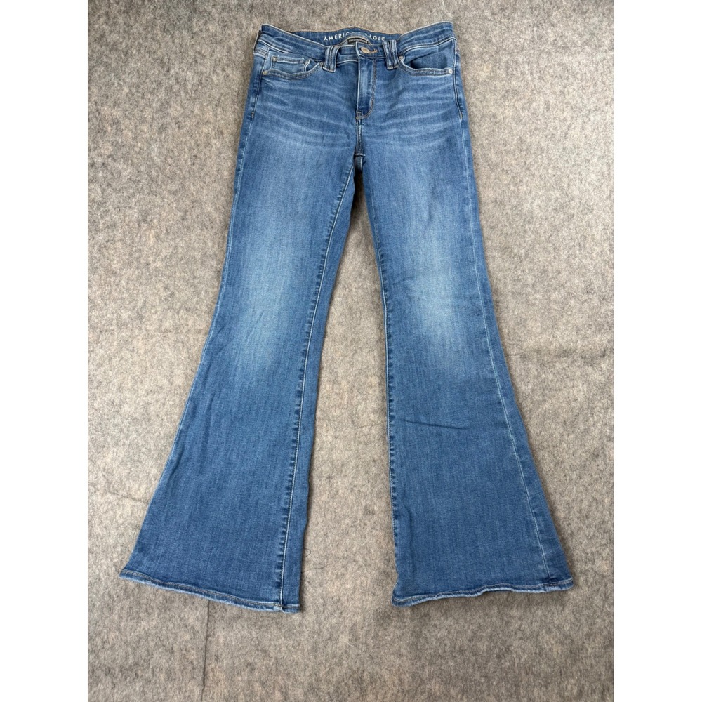 American Eagle Flare Jeans Womens 6 Blue  Next Level Stretch Boho Y2K Denim
